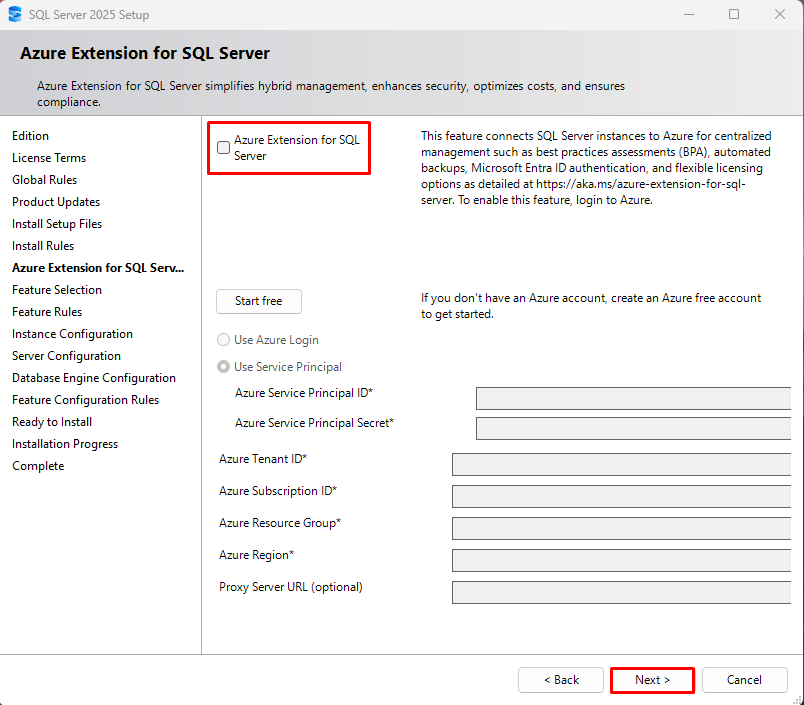 Odznaczanie Azure Extension